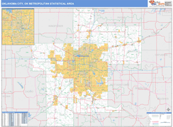 Oklahoma City Metro Area Digital Map Basic Style